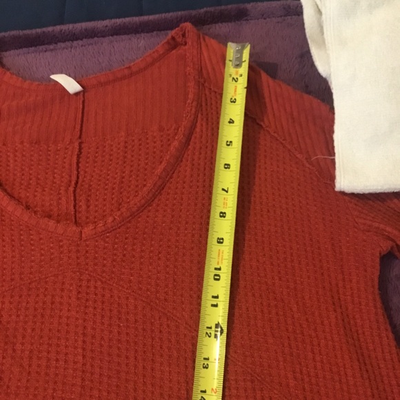 Free People Thermal Henley Waffle Long Sleeve Women’s Top - Picture 12 of 14